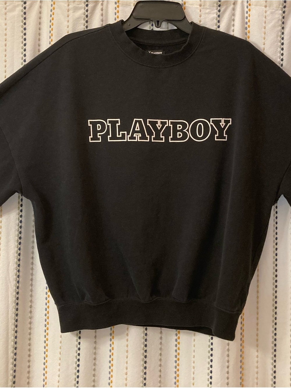 PLAYBOY Women's Black Logo Crewneck Sweatshirt by Pacsun